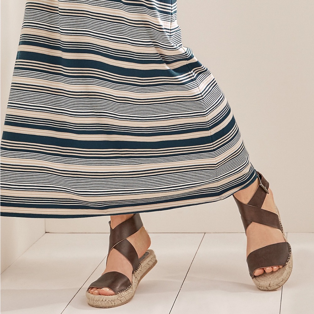Garnet Hill Adelina Brown Leather Ankle Strap Espadrilles